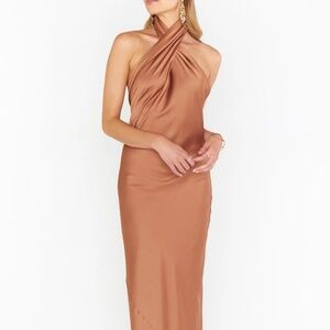 Show Me Your MuMu Jasmine Halter Copper Luxe Satin Size S